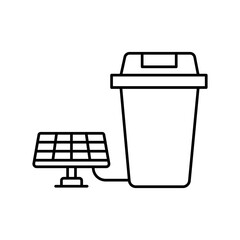 Solar with dustbin Vector Icon which can easily modify or edit

