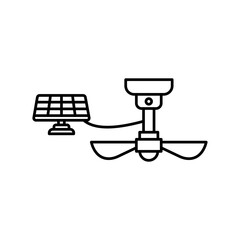 Solar fan Vector Icon which can easily modify or edit


