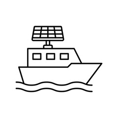 Solar boat Vector Icon which can easily modify or edit

