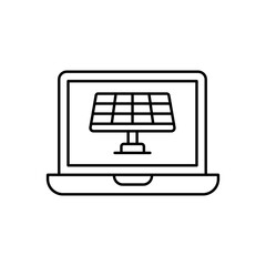 Laptop charge via solar Vector Icon which can easily modify or edit

