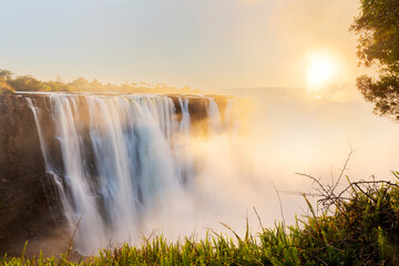 Victoria Falls sunrise, View from zimbabwe