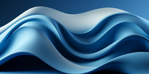 Schöner abstrakter futuristischer Hintergrund in welligen bunten blau für Webdesign und Drucksachen als Vorlage in Querformat für Banner, ai generativ