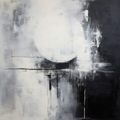 Abstract black and white painting 