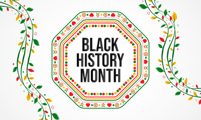 Black history month is observed every year in October, it is a way of remembering important people and events in the history of the African diaspora. Vector illustration