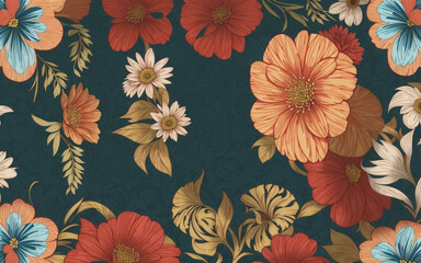 Watercolor art background vector. Wallpaper design with winter flower paint brush line art.