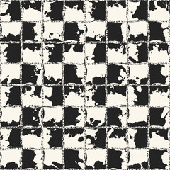 Monochrome Spotted Textured Tile Checked Pattern