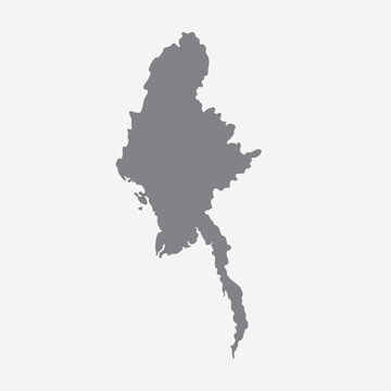 Myanmar silhouette map
