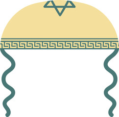 Jewish kippah. Traditional yarmulke.