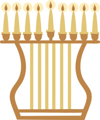 Hanukkah Menorah with candles