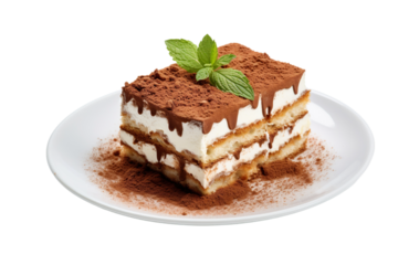 tiramisu isolated on white background PNG