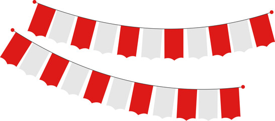 red and white pennant flags