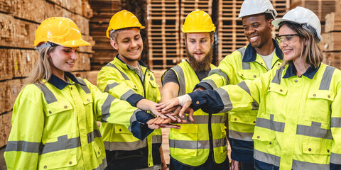 Fototapeta na wymiar professional carpenter business team in carpenter's shop industry warehouse, factory technician engineer teamwork of craftsman on background of wood construction workshop and furniture tool equipment