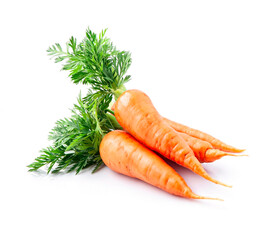 Sweet carrots with leaves