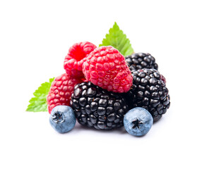 Sweet berries on white backgrounds.