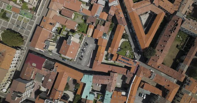 Aerial view of Saronno, a small town in Lombardy region, Varese, Italy.