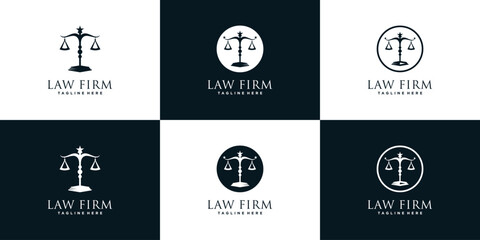 Law logo design collection for business with unique concept Premium Vector