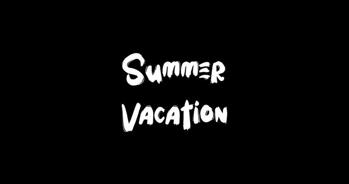 Summer Vacation Grunge Transition Effect of Bold Text Typography Animation on Black Background 