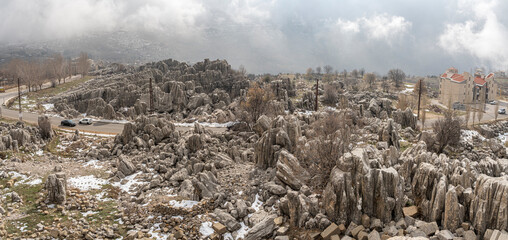 Rock formations in Faqra, Lebanon