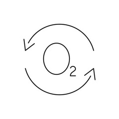 Recycle oxygen icon line style isolated on white background. Vector illustration