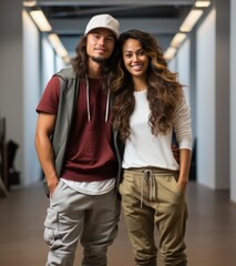 Fototapeta premium man and woman smiling