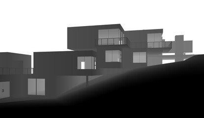 3d render of a building