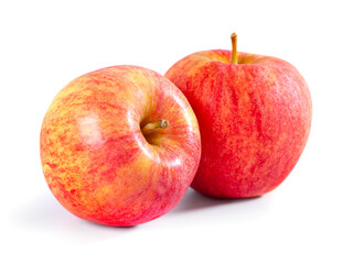 Two red apples isolated on white background. Fruit
