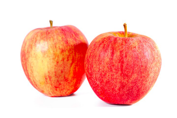Two red apples isolated on white background. Fruit