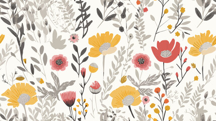 Seamless vector floral pattern, seamless flowers pattern , floral pattern, flowers pattern For summer print dress, flowers print. Modern botanical pattern, Fashionable template.