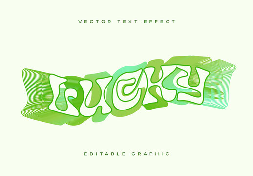 Layered Green Text Effect Mockup