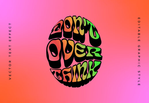 Warped Text Effect Mockup