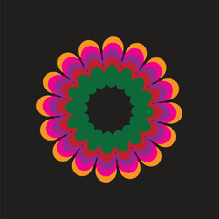 Flower Design Colorful Simple Vector Illustration