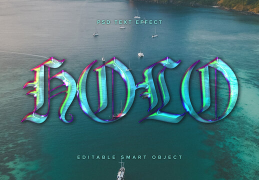 Translucent Chrome Text Effect Mockup