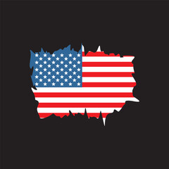 grunge USA flag design. America sign and symbol