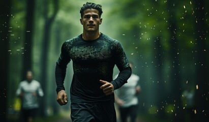 Athlete, male runner ready for sports exercise, athlete running on a sports track.