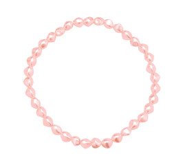 Pink pearl necklace isolated on white