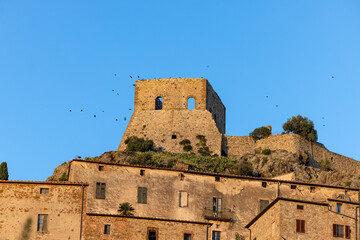 Montemassi a fortified village in the province of Grosseto. Tuscany. Italy