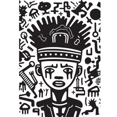 black graffiti punk flash hand drawn vector graphic