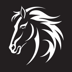 Vector silhouette of a horse s head. EPS 10