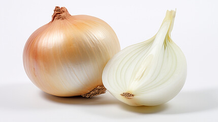 Onion on white background.
Modified Ai generative image.