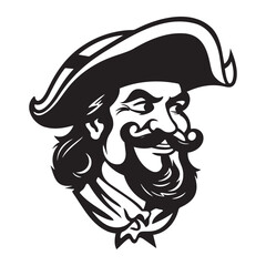 Vector Man icon. Vector Icon of a man with a beard and mustache. Bearded man icon.
