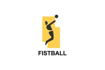 Fototapeta fistball sport vector line icon. an athlete playing gaelic football. obraz