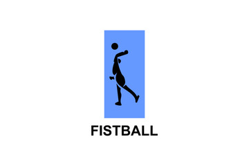 fistball sport vector line icon. an athlete playing gaelic football.