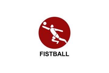fistball sport vector line icon. an athlete playing gaelic football.