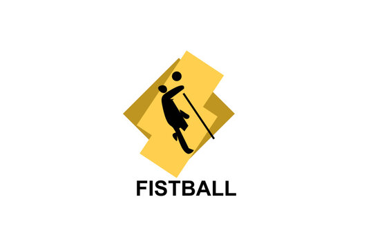 fistball sport vector line icon. an athlete playing gaelic football.