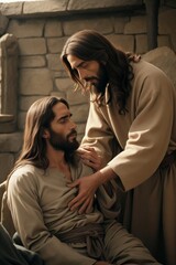 Jesus healing a sick man