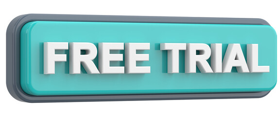 Free trial button. 3D illustration.