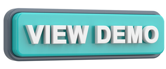 View demo button. 3D illustration.