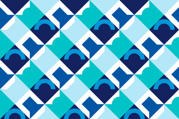 geometric seamless pattern with blue light color
