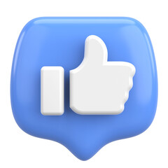 Like icon. Like button. 3D illustration.