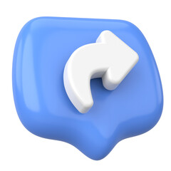 Share icon. Share button. 3D illustration.